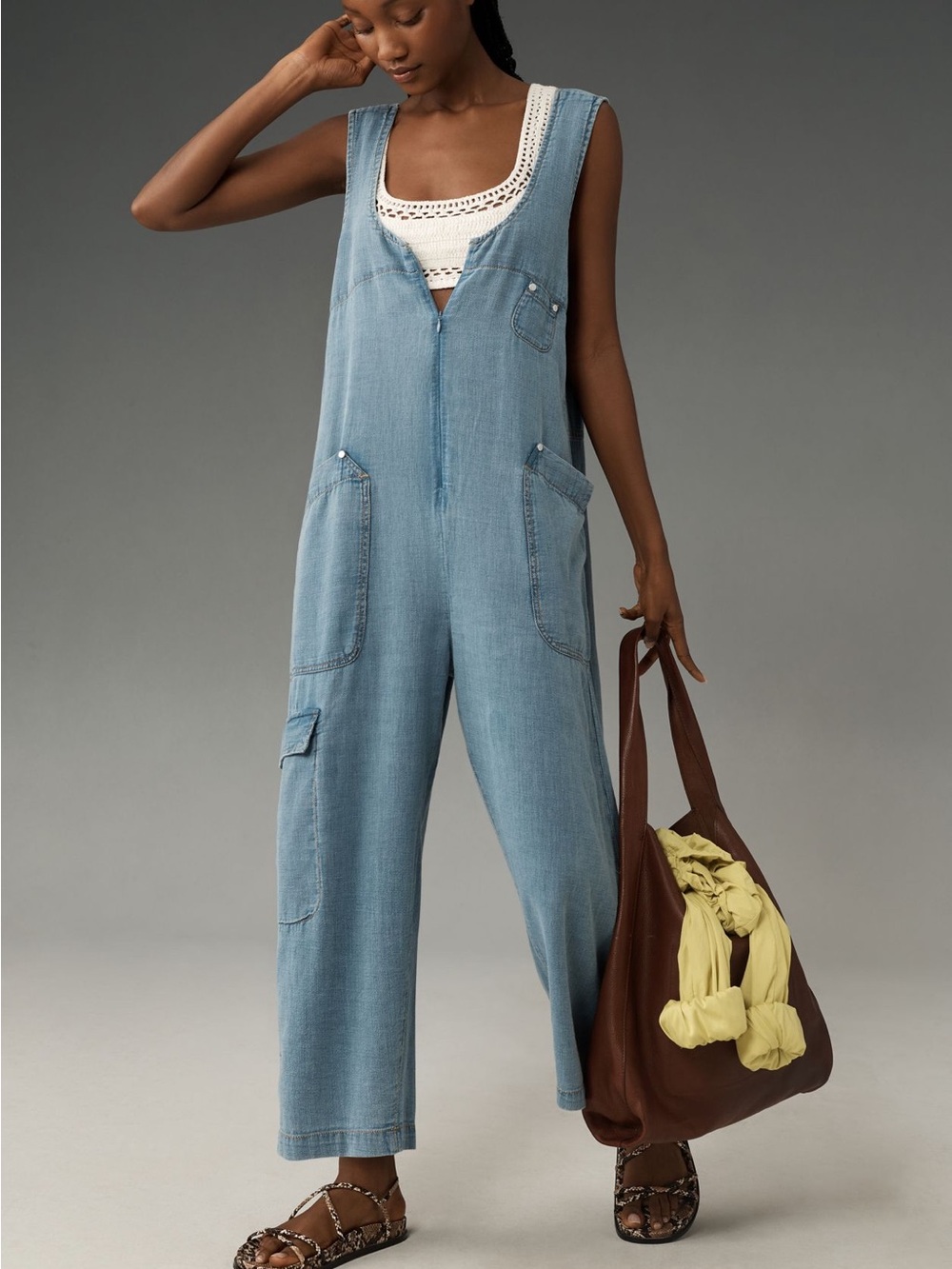 Anthropologie • Pilcro Zip Front Wide Leg Overalls S NWT